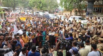 ஆர்.ஏ.புரம் காலனியிலிருந்து வெளியேற்றப்படும் குடும்பங்கள் போராட்டம்