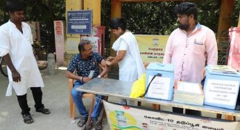 மயிலாப்பூர் முழுவதும் ஞாயிற்றுக்கிழமை பிஸியான இடங்களில் தடுப்பூசி போட கவுண்டர்கள் அமைக்கப்பட்டன