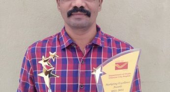 மயிலாப்பூரில் பணியாற்றி வரும் இந்திய அஞ்சல் ஊழியருக்கு இரண்டு விருதுகள்.