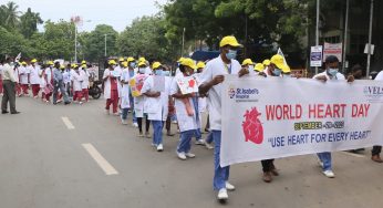 செயின்ட் இசபெல் மருத்துவமனையின் டாக்டர்ஸ் மற்றும் நர்சிங் மாணவர்கள் இதயத்தைப் பராமரிப்பது குறித்த விழிப்புணர்வு பிரச்சாரம்.