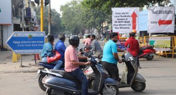 சென்னை மெட்ரோ: மந்தைவெளி தபால் அலுவலக சந்திப்பில் இருந்த தடுப்புகள் அகற்றம்.